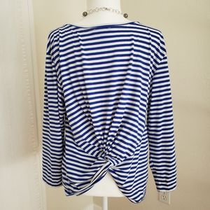 J. Crew Nautical Stripe Tee With Back Twist